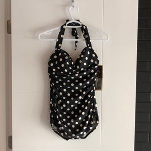 Esther Williams one piece polka dot bathing suit